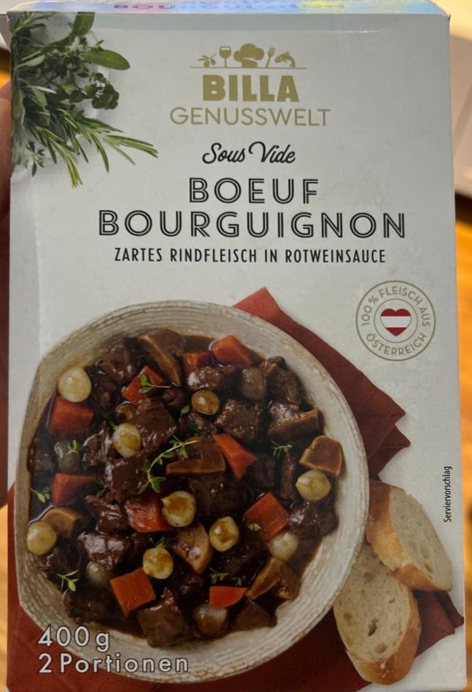 Fotografie - Boeuf Bourguignon Zartes Rindfleisch in Rotweinsauce Billa Genusswelt