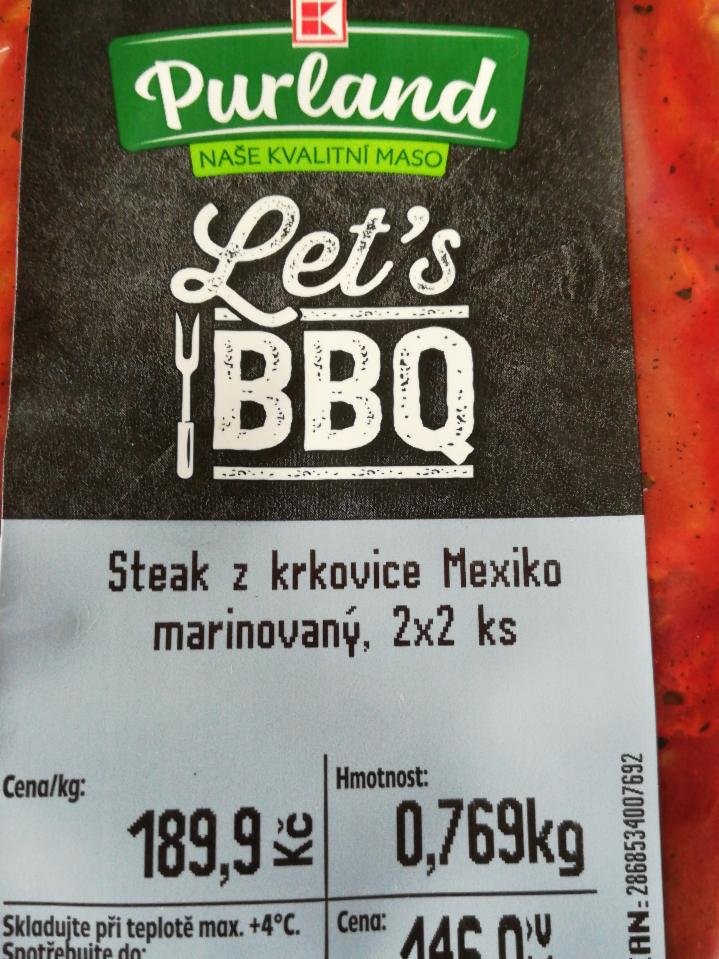 Fotografie - Steak z krkovice Mexiko marinovaný