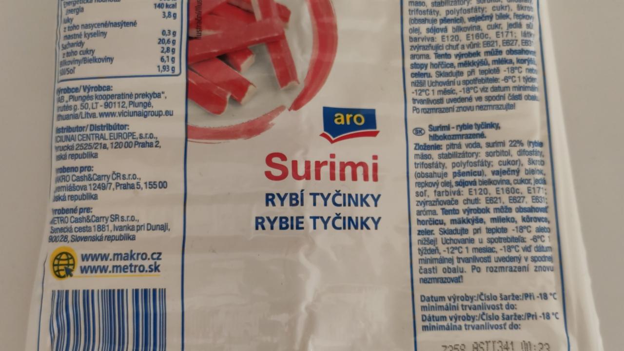 Fotografie - Surimi rybí tyčinky Aro