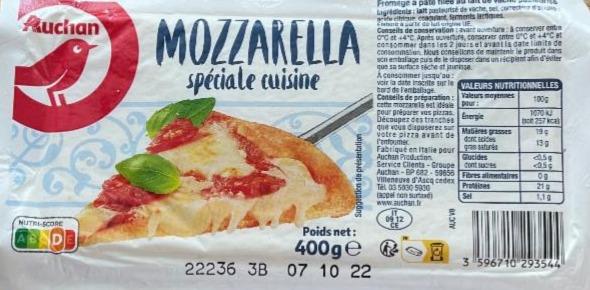 Fotografie - Mozarella spéciale cuisine Auchan