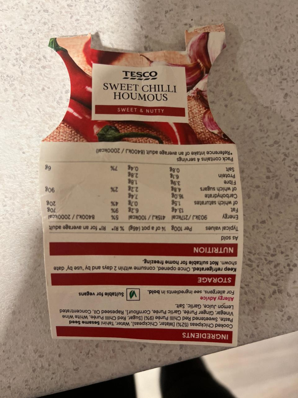 Fotografie - Sweet chilli houmous Tesco