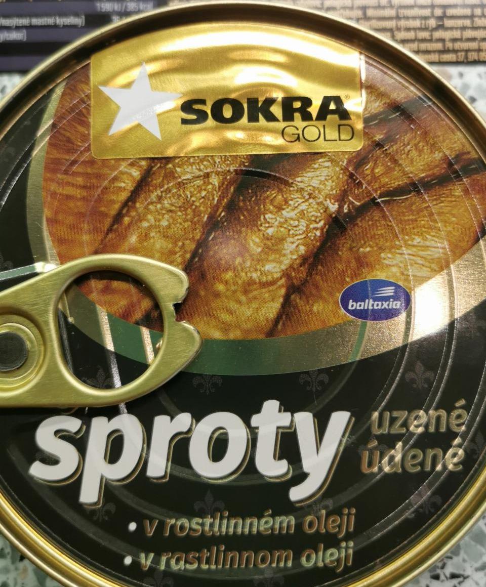 Fotografie - Sproty uzené v rostlinném oleji Sokra gold