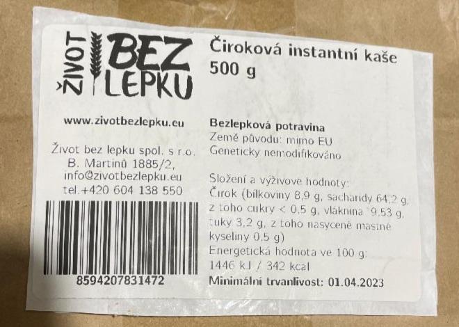 Fotografie - čiroková instantní kaše Život bez lepku