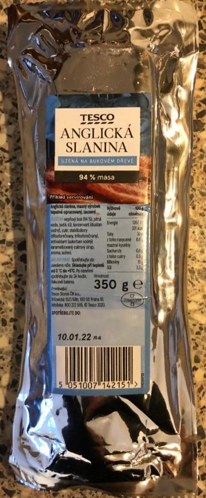 Fotografie - Anglická slanina 94% masa Tesco