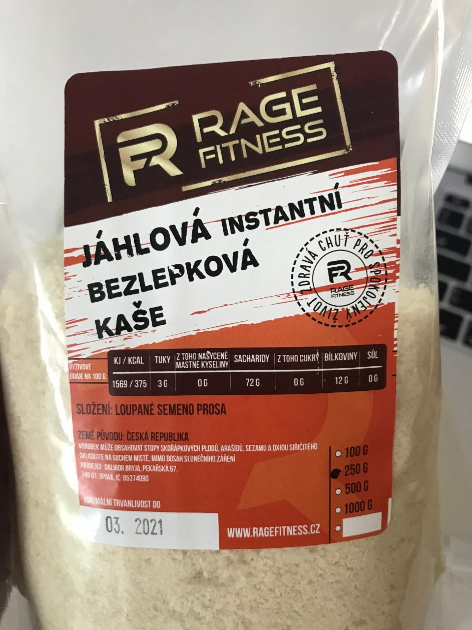 Fotografie - Jáhlová instantní bezlepková kaše Rage Fitness