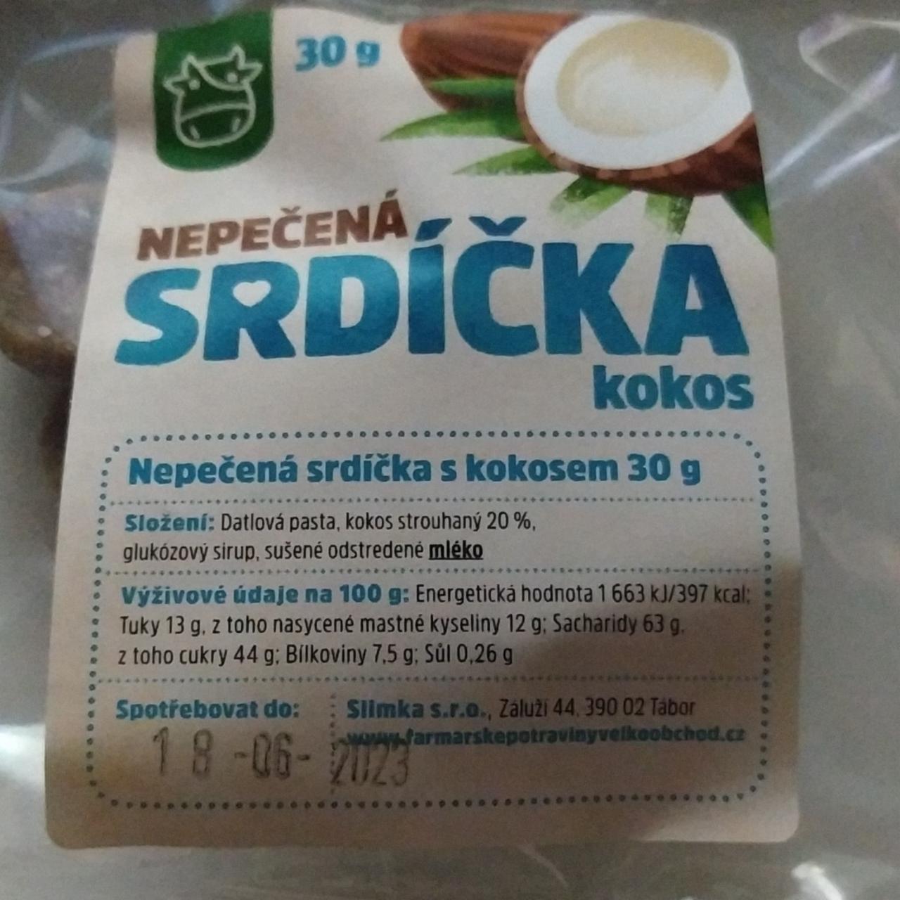 Fotografie - Nepečená srdíčka kokos Slimka