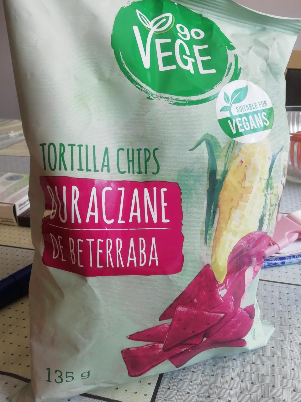 Fotografie - Tortilla chips Buraczane de beterraba Go Vege