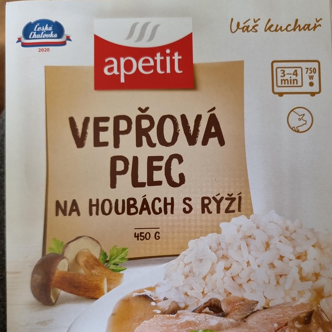 Fotografie - Vepřová plec na houbách s rýží Apetit