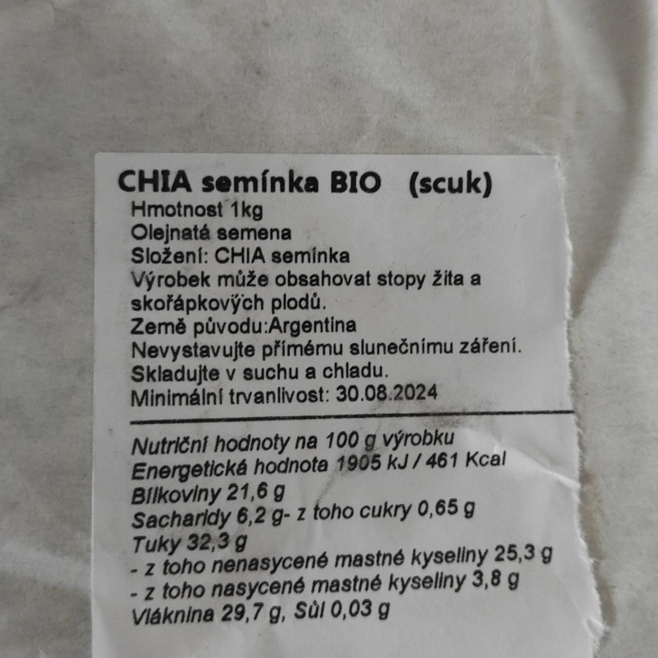 Fotografie - Chia semínka Bio Scuk