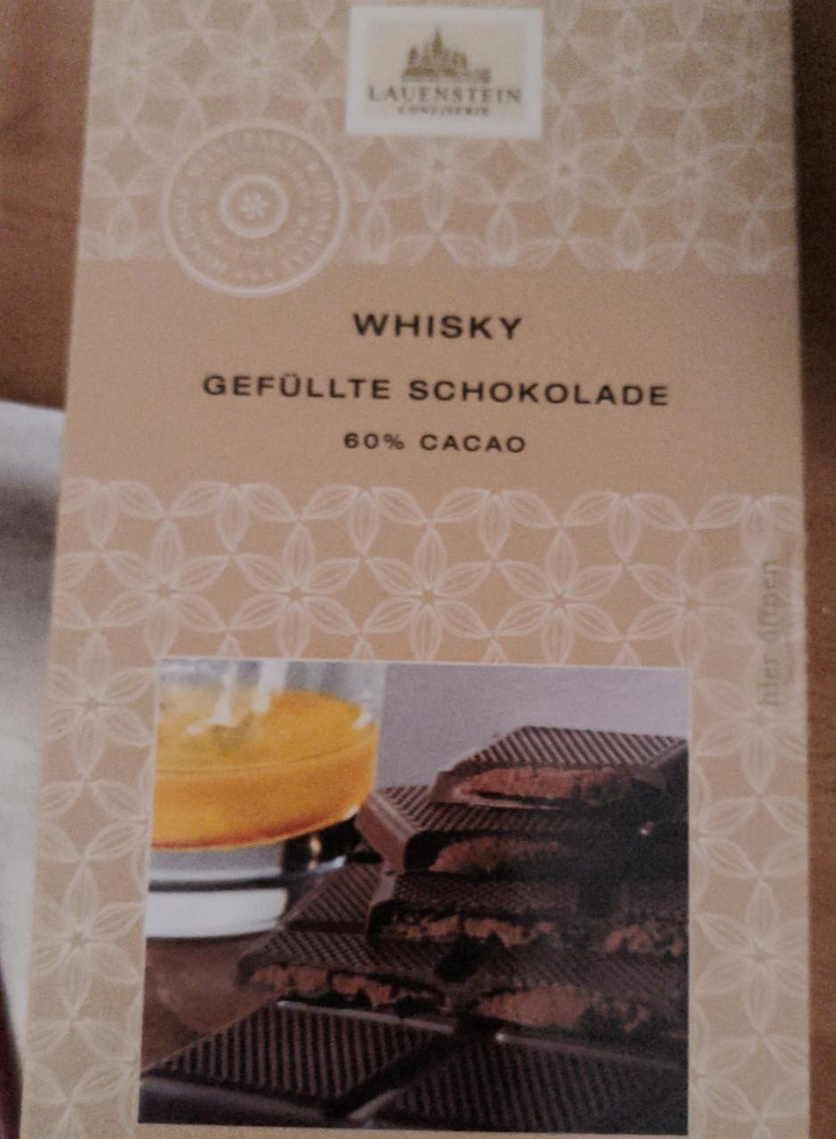 Fotografie - Whisky gefüllte schokolade 60% cacao Lauenstein