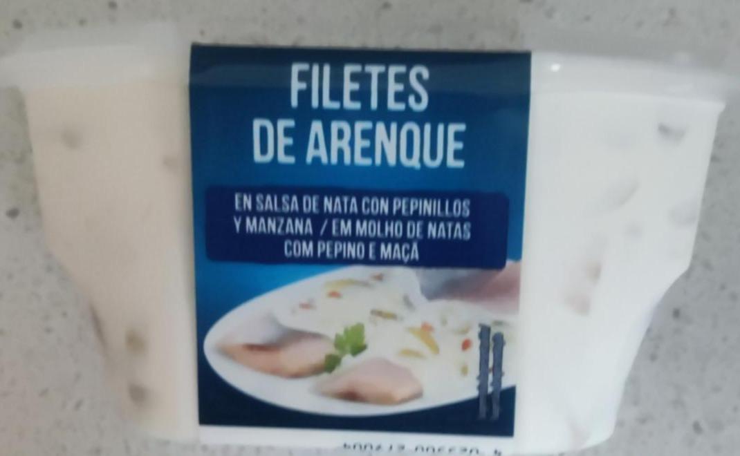 Fotografie - Filetes de arenque en salsa de nata con pepinillos y manzena