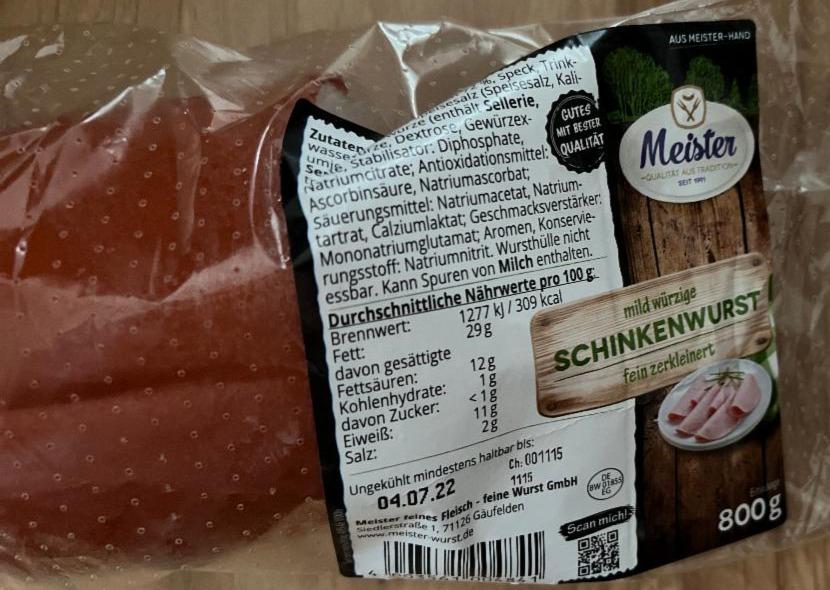 Fotografie - Schinkenwurst fein zerkleinert Meister