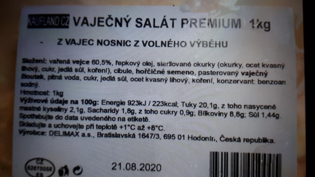 Fotografie - Vaječný salát premium z vajec z volného výběhu Kaufland