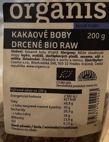 Fotografie - Kakaové boby drcené bio raw Organis