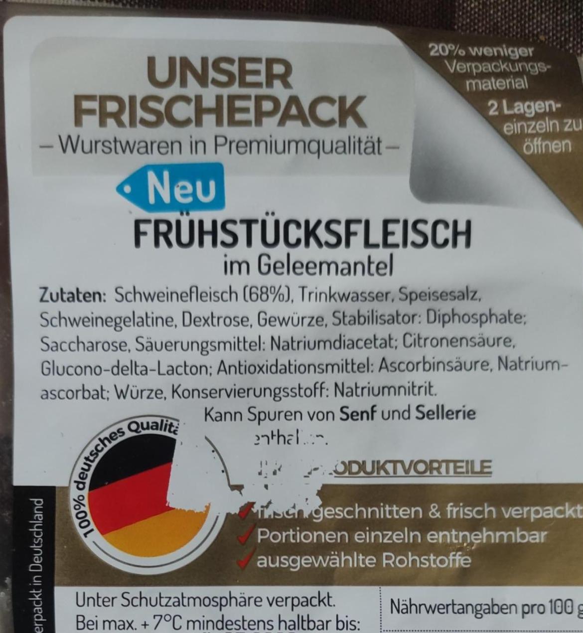 Fotografie - Frühstücksfleisch im Geleemantel Unser Frischepack