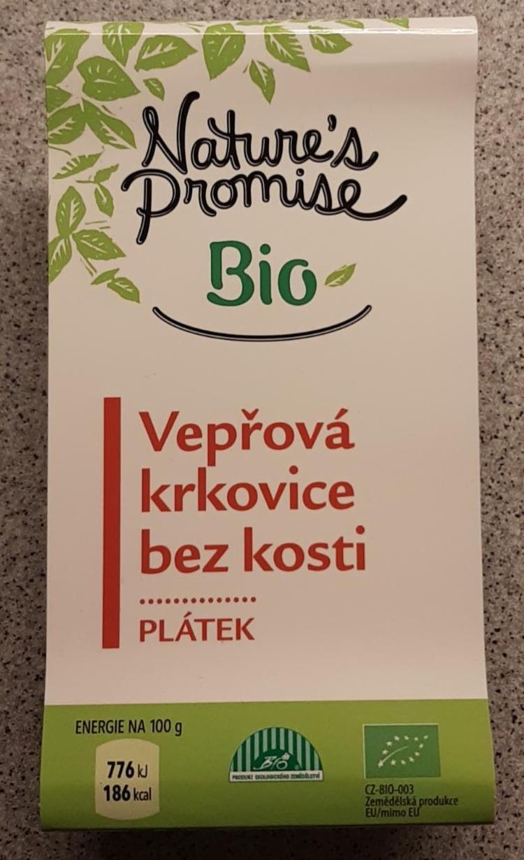 Fotografie - Bio Vepřová krkovice bez kosti plátek Nature's Promise