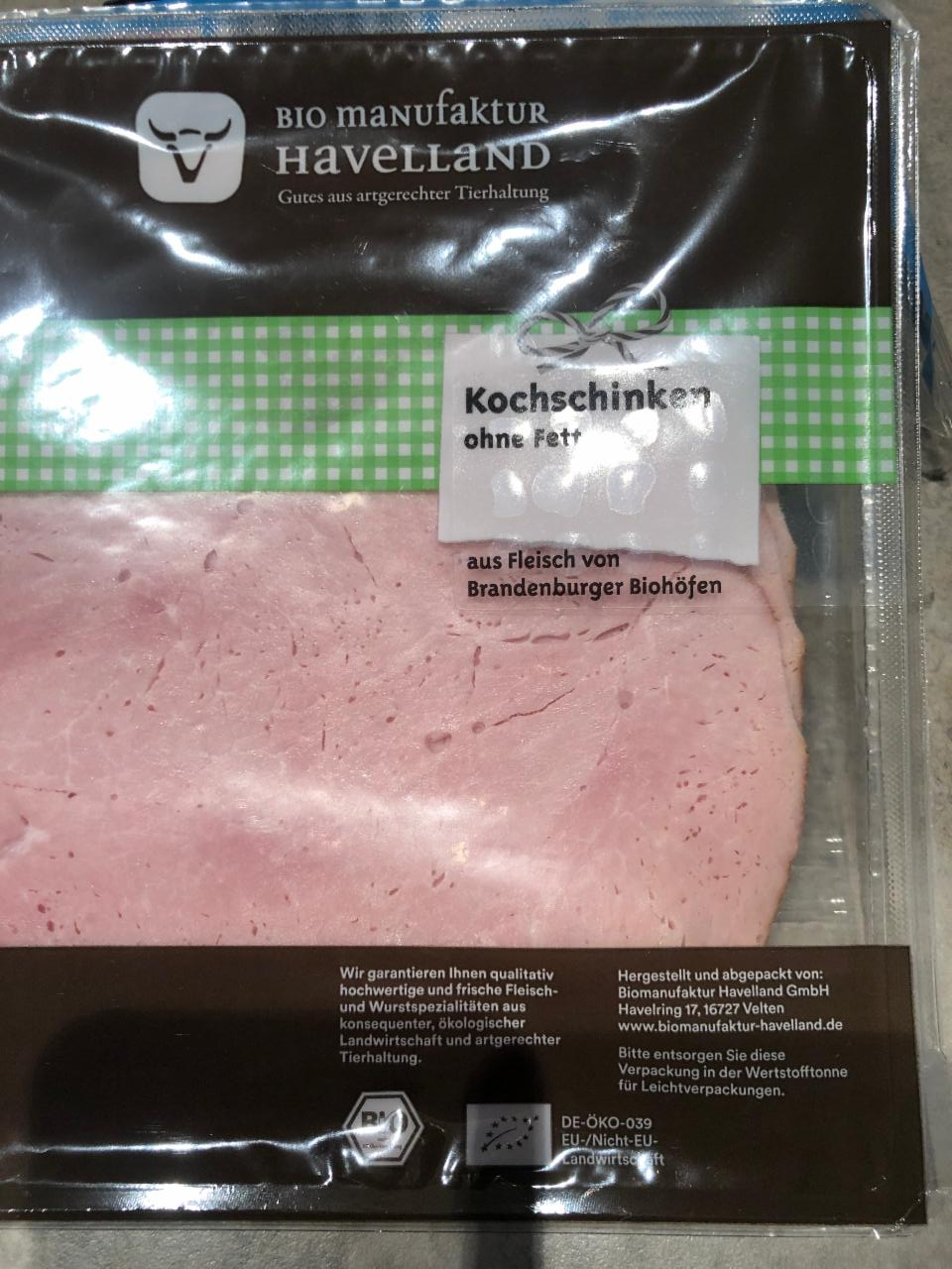 Fotografie - Kochschinken ohne Fett Bio Manufaktur Havelland