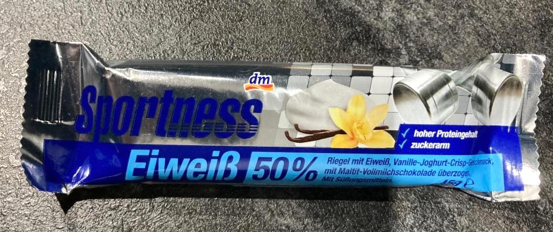 Fotografie - Protein 50% Riegel mit Vanille-Joghurt-Crisp-Geschmack Sportness