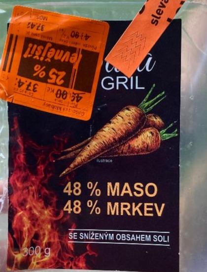 Fotografie - Klobása na gril 48% maso 48% mrkev Uzeniny Příbram