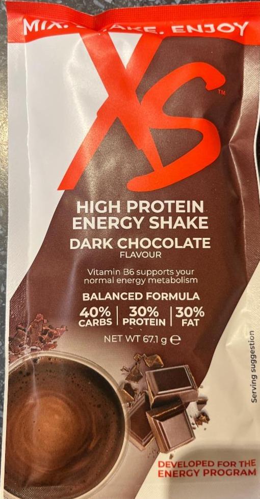 Fotografie - High protein energy shake dark chocolate flavour XS