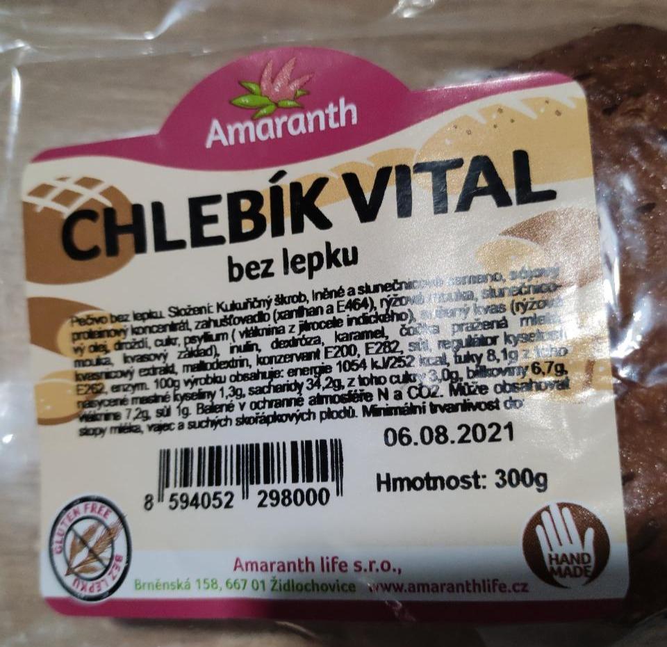 Fotografie - Chlebík Vital bez lepku Amaranth