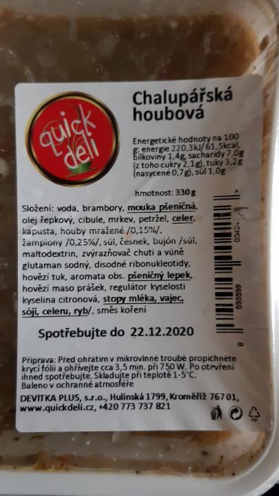 Fotografie - Chalupářská houbová Quickdeli