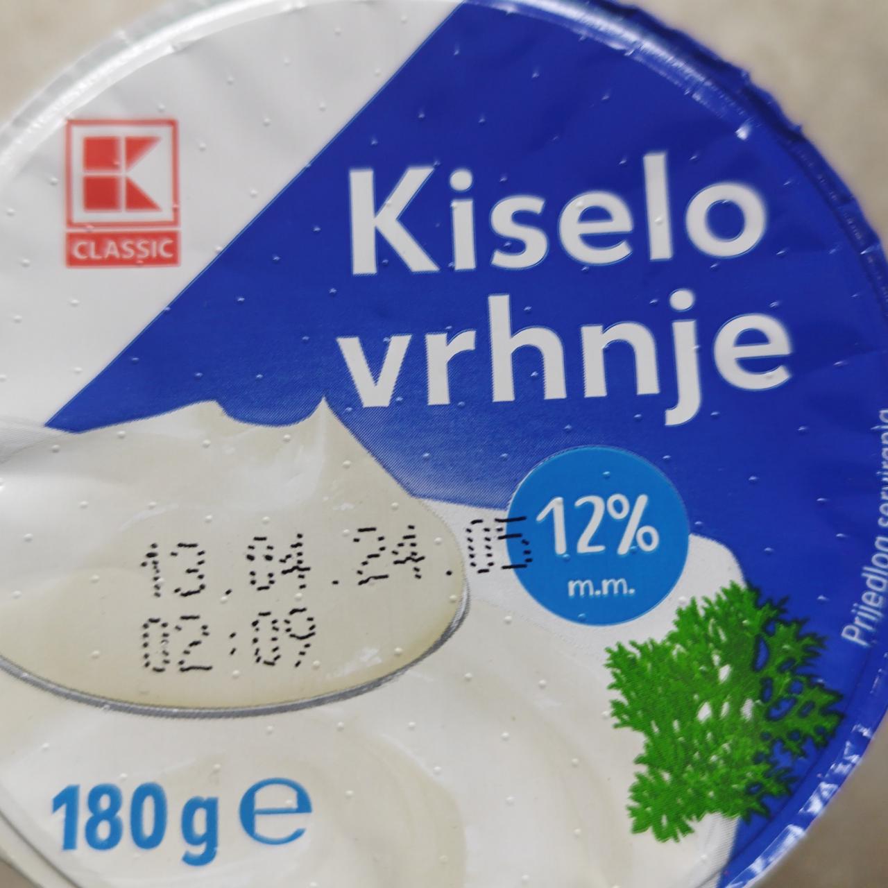 Fotografie - Kiselo vrhnje 12% m.m. K-Classic