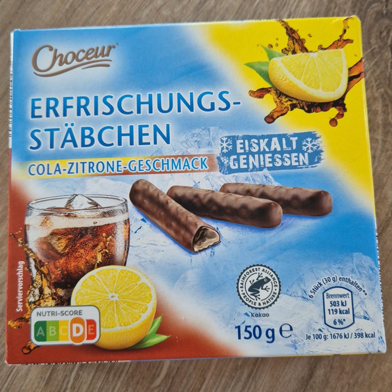 Fotografie - Erfrischungs-stäbchen cola-zitrone geschmack Choceur