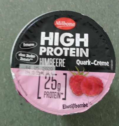 Fotografie - High protein quark-creme himbeere Milbona