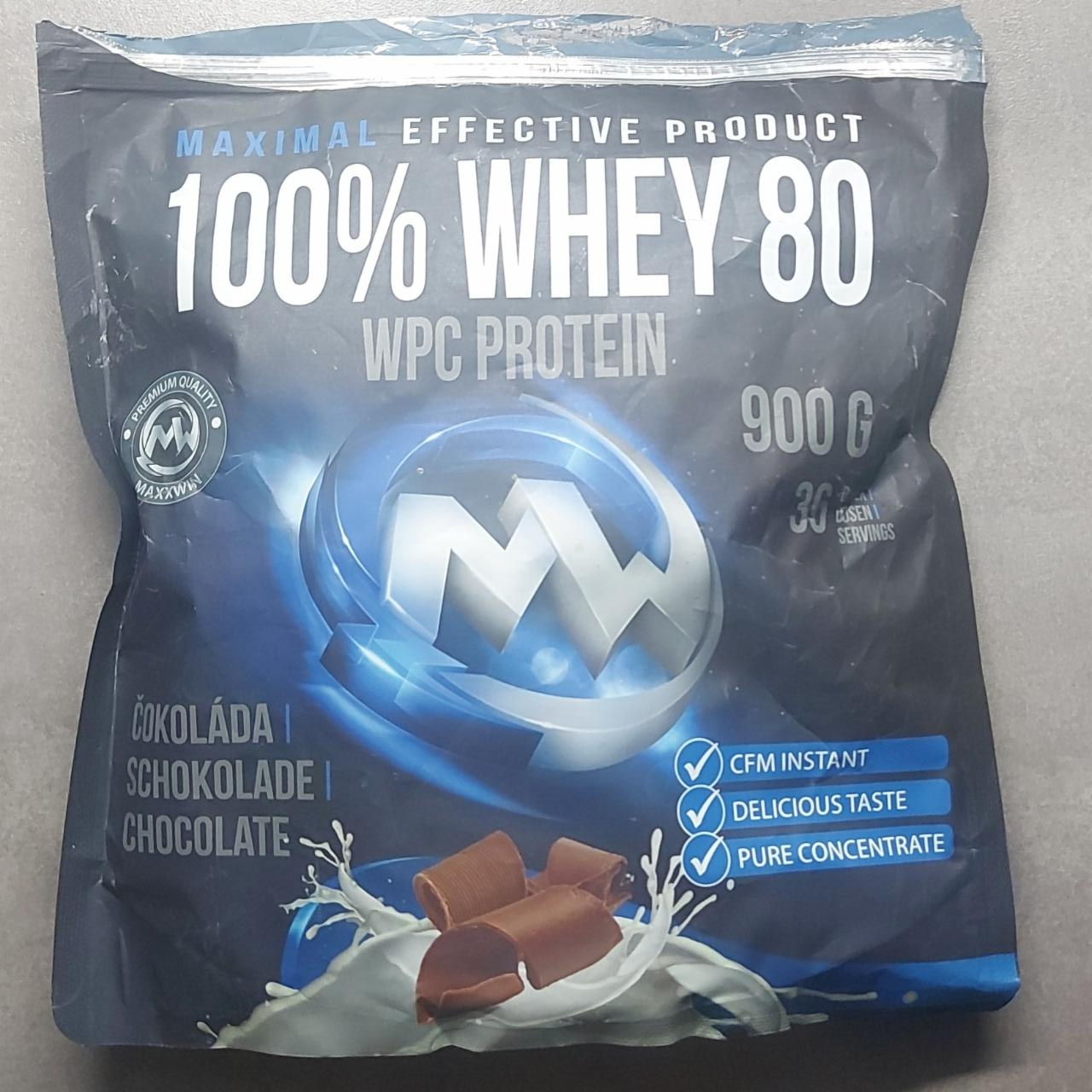 Fotografie - 100% Whey 80 WPC protein čokoláda Maxxwin