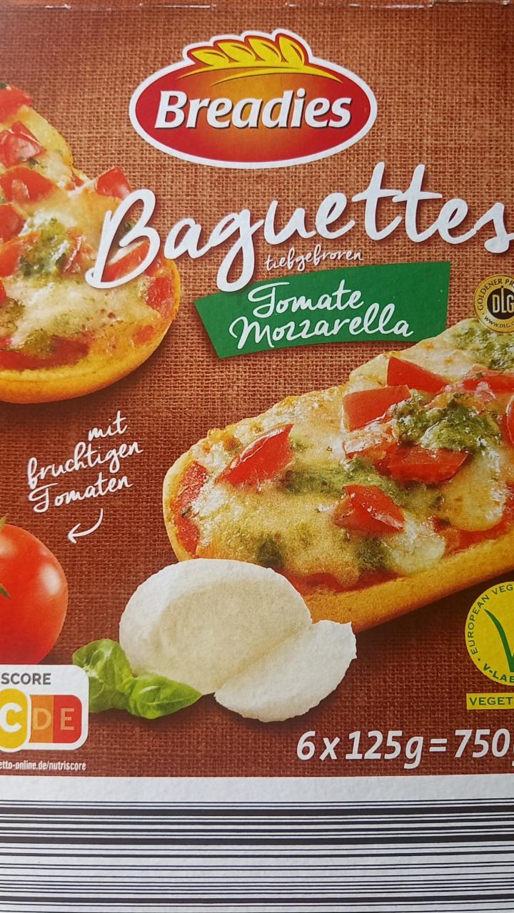 Fotografie - Baguettes tiefgefroren Tomate Mozzarella Breadies