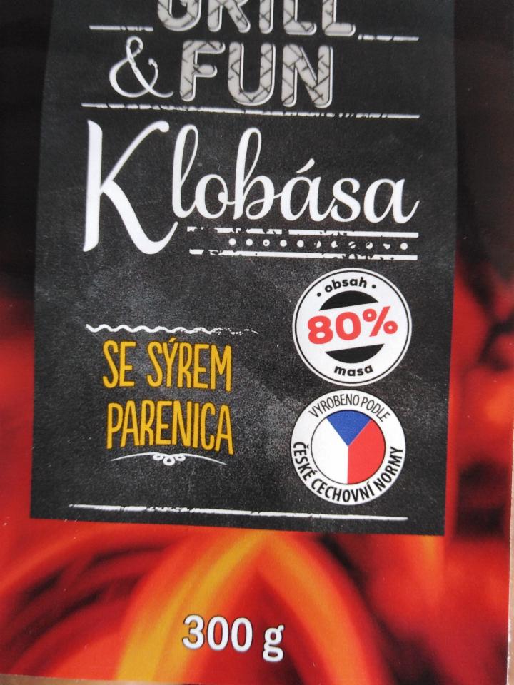 Fotografie - Klobása se sýrem parenica 80% Grill&Fun