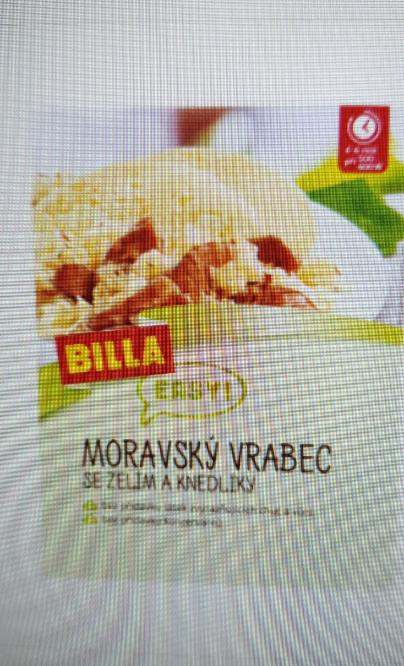 Fotografie - Moravský vrabec se zelím a knedlíky - Billa Easy