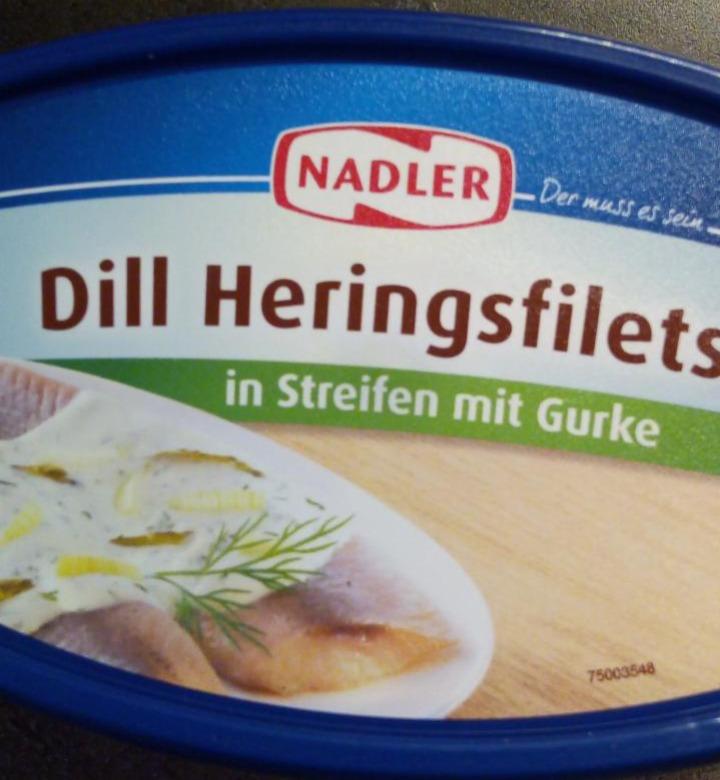 Fotografie - Dill Heringsfilets in Streifen mit Gurke Nadler