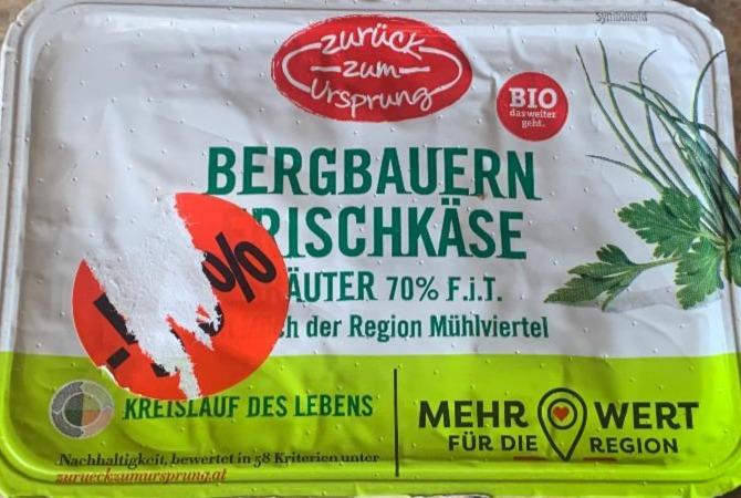 Fotografie - Bergbauern Frischkäse Kräuter 70% Fett Zurück zum Ursprung