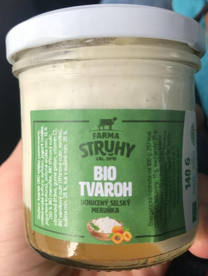 Fotografie - Bio tvaroh ochucený selský Meruňka Farma Struhy