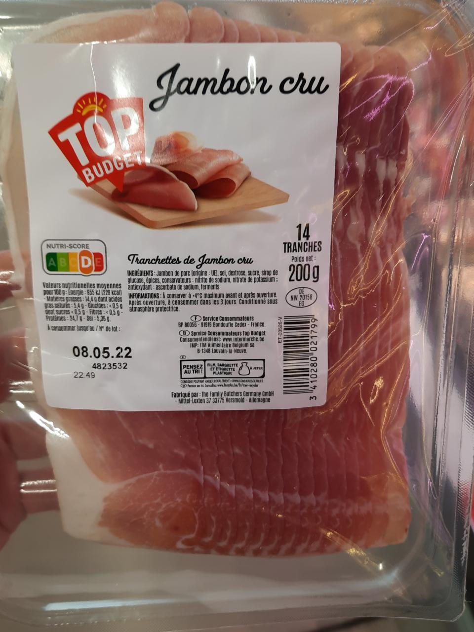 Fotografie - Tranchettes de Jambon Cru Top Budget