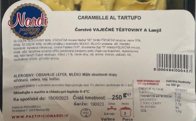 Fotografie - Caramelle Al Tartufo Čerstvé vaječné těstoviny a lanýž Nardi