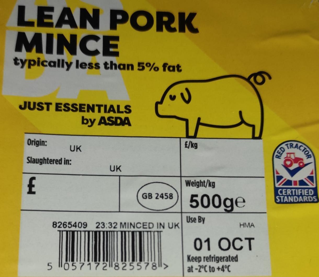 Fotografie - Lean PORK MINCE ASDA