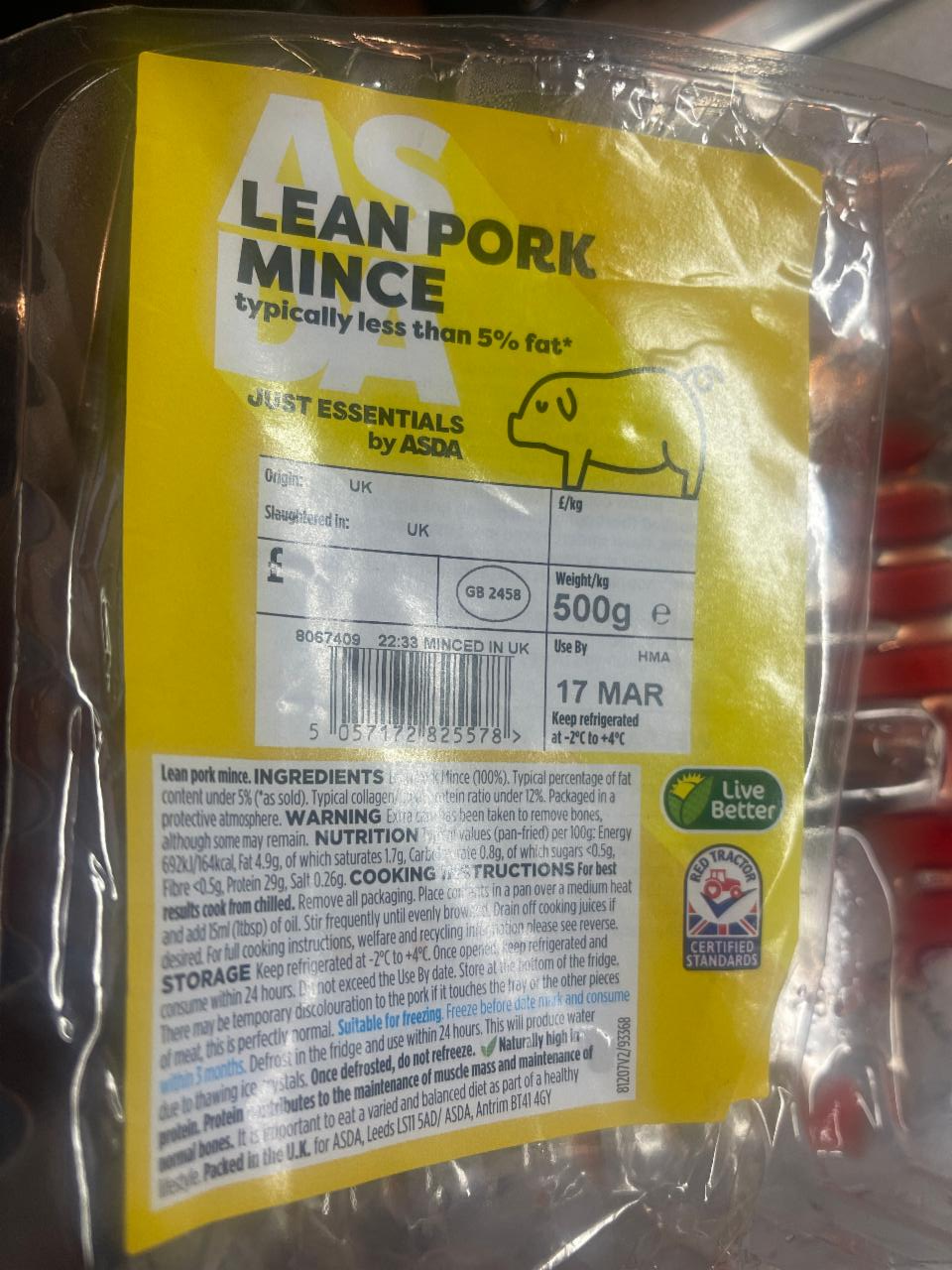 Fotografie - Lean PORK MINCE ASDA