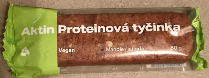 Fotografie - Proteinová tyčinka vegan mandle/jahoda Aktin