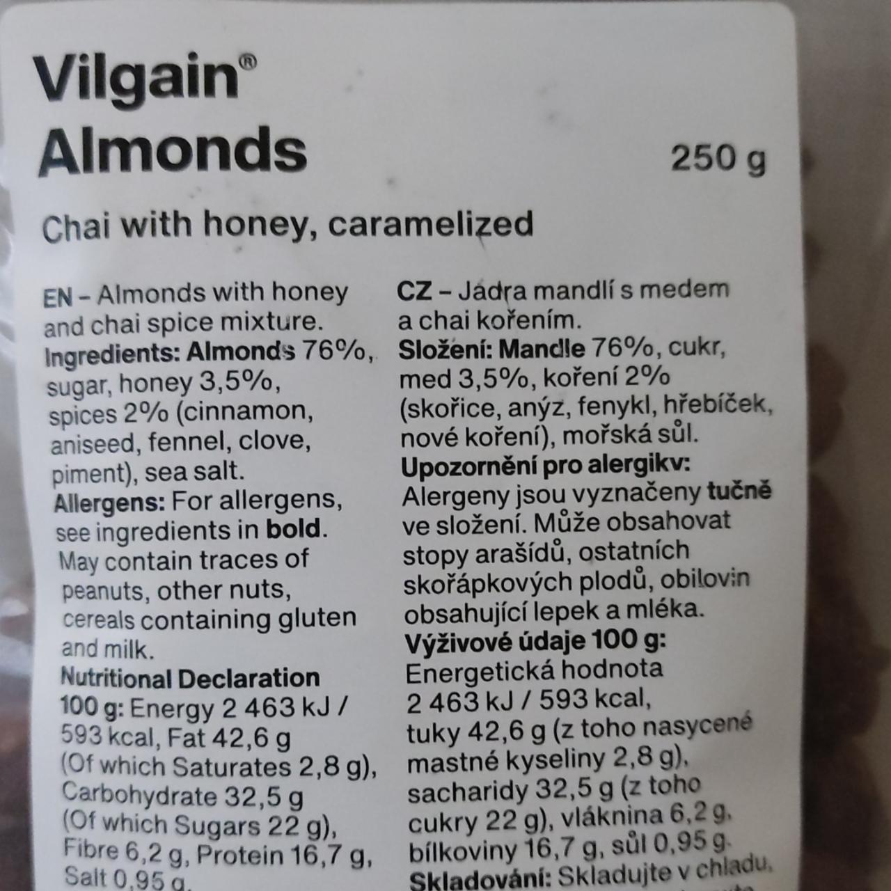 Fotografie - Vilgain Almonds Chai with honey