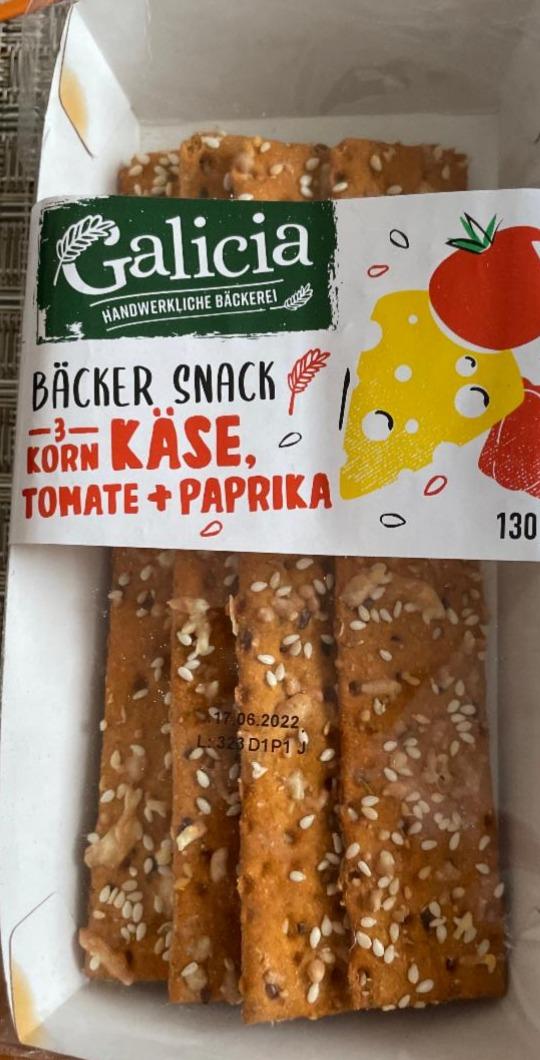 Fotografie - Křupavý snack sýr,rajčata,paprika Galicia