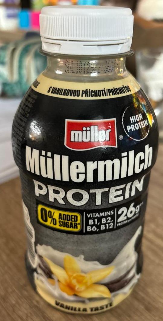 Fotografie - Müllermilch protein 0% added sugar vanilla taste Müller