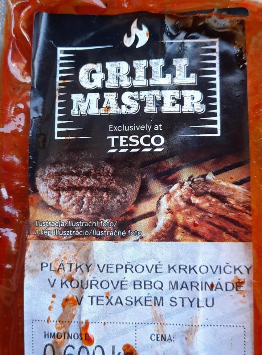 Fotografie - plátky vepřové krkovičky v kouřové BBQ marinády v texaském stylu Grill master Tesco