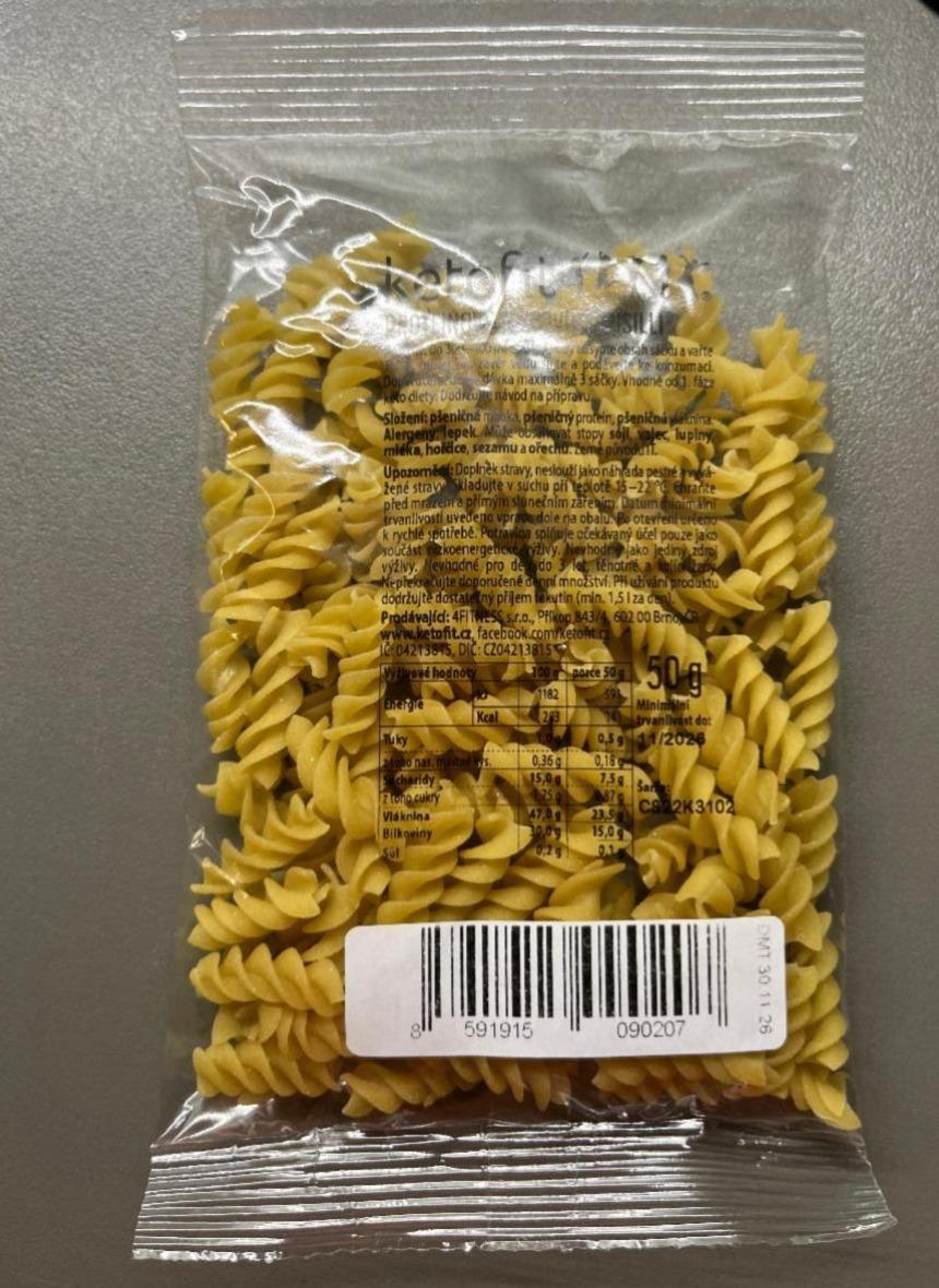 Fotografie - Proteinové těstoviny Fusilli KetoFit