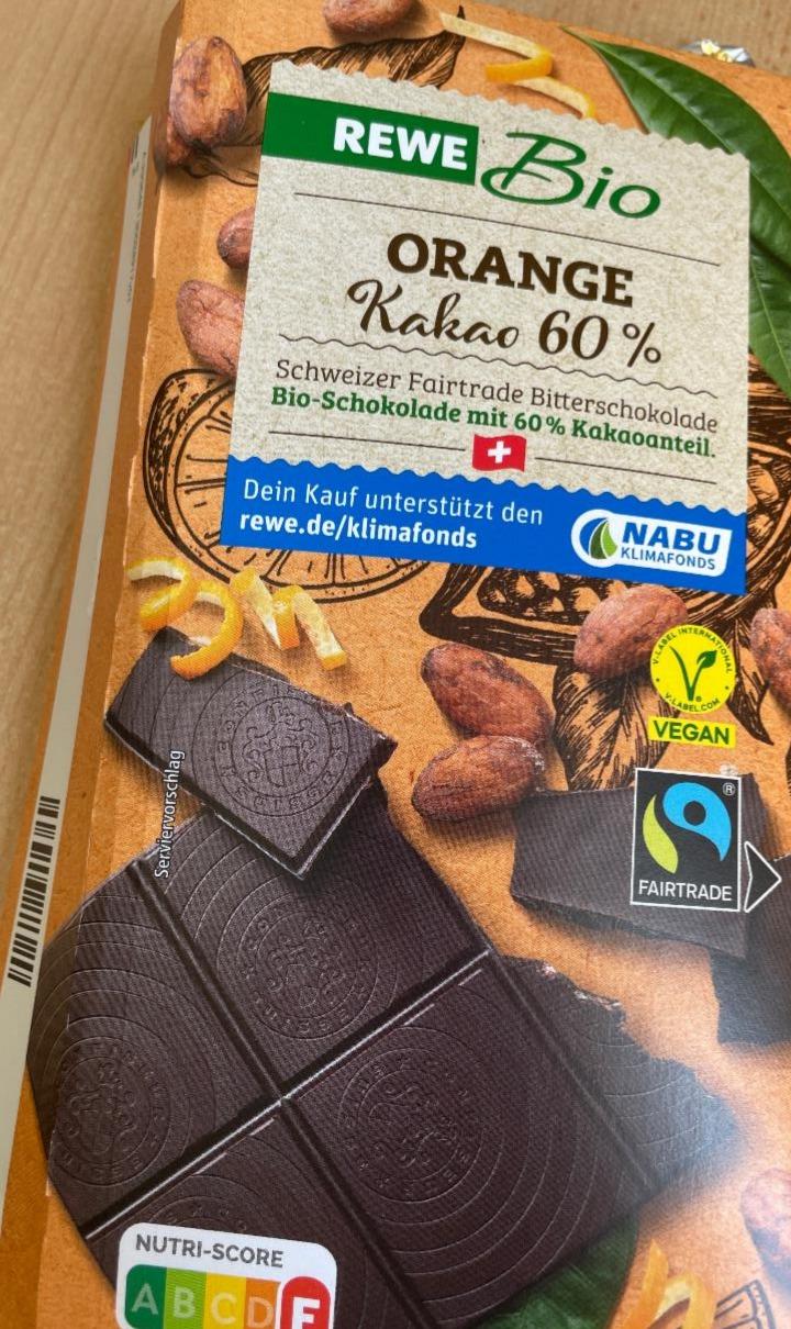 Fotografie - Orange kakao 60% Rewe bio