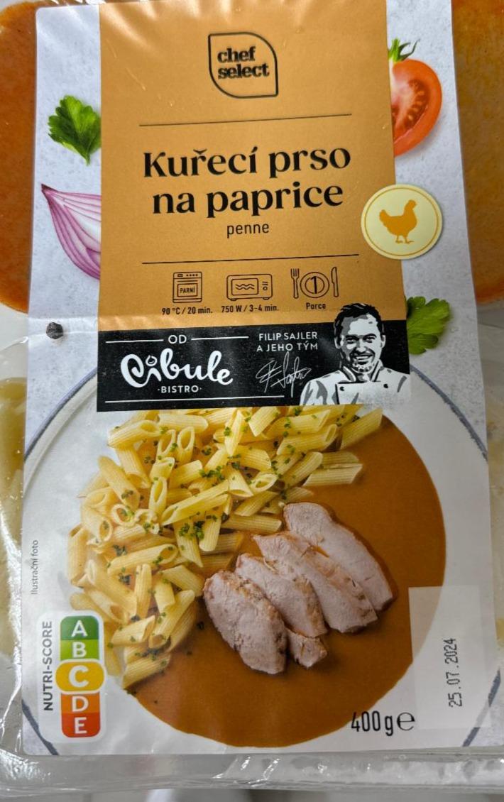 Fotografie - Kuřecí prso na paprice, penne Chef Select