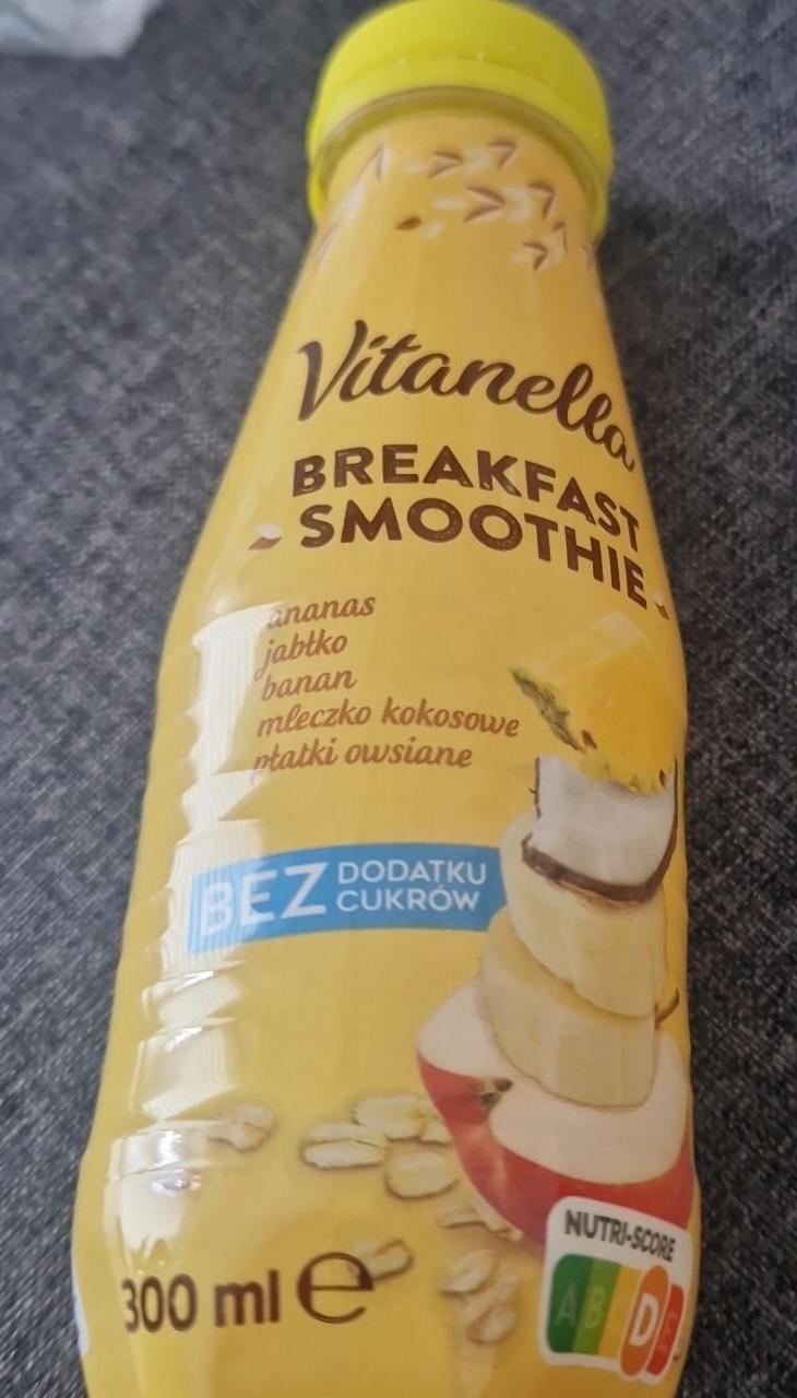 Fotografie - Breakfast Smoothie ananas jabłko banan mleczko kokosowe płatki owsiane Vitanella