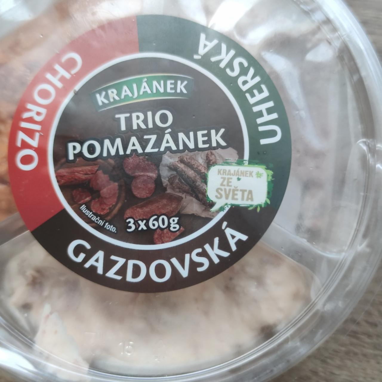 Fotografie - Trio pomazánek chorizo, gazdovská, uherská Krajánek